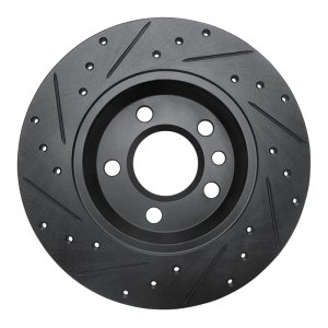 Volkswagen EuroVan Brake Rotor (1) - Rear Right - R1 Concepts - Drilled & Slotted - Black - `01-`03